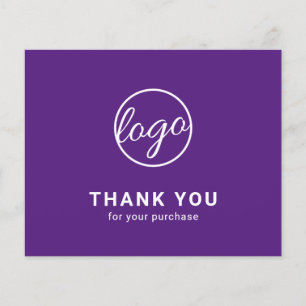 Carte de remerciement personnalisée avec logo viol