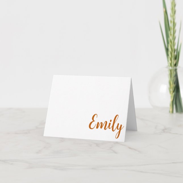Carte de remerciement personnalisée BURNT ORANGE (Devant)