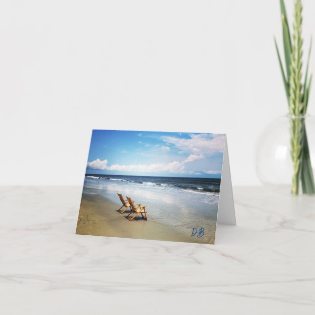 Carte de remerciement personnalisée de plage, inté (Devant)