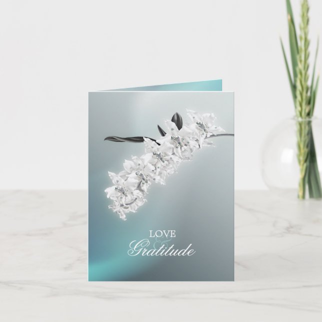 Carte de remerciement photo avec orchidée blanche