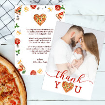 Carte de remerciement photo Baby Shower Pizza – Dr