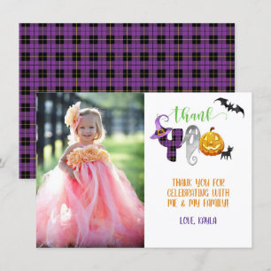 Carte de remerciement photo Boo Bash