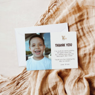 Carte de remerciement photo d'anniversaire de sour