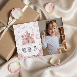 Carte de remerciement photo du château de princess