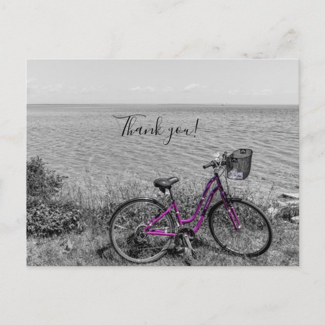 Carte de remerciement photo d'un vélo de couleur s (Devant)