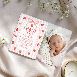 Carte de remerciement photo fraise