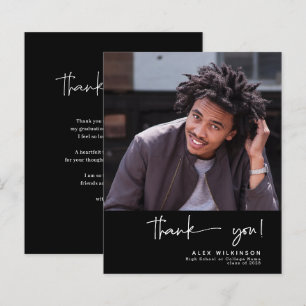 Carte de remerciement photo minimaliste avec un sc