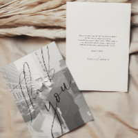 Carte de remerciement photo plate à script minimal