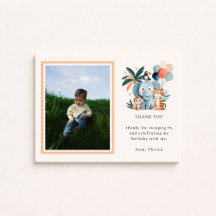Carte de remerciement photo pour fête d'anniversai