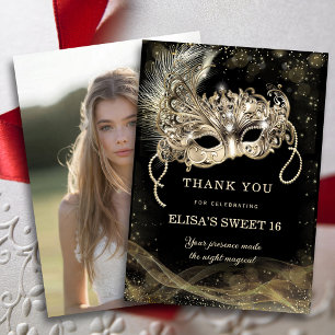 Carte de remerciement photo pour un Sweet 16 en ma