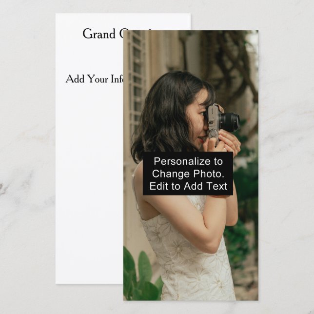 Carte de remerciement photo texte pour événement d (Devant / Derrière)