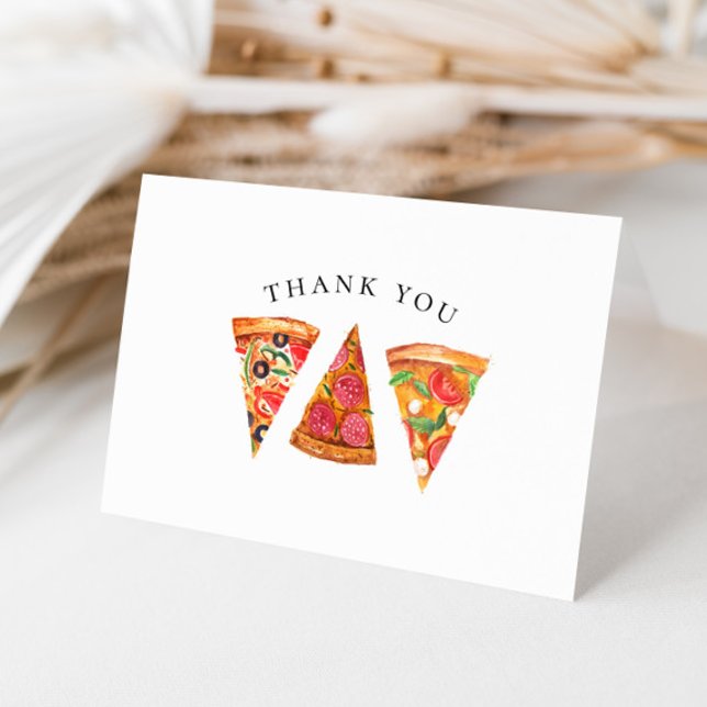 Carte de remerciement pizza à l'aquarelle (Créateur téléchargé)