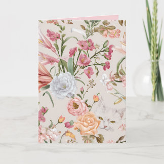 Carte de remerciement plate florale Roses roses Ch