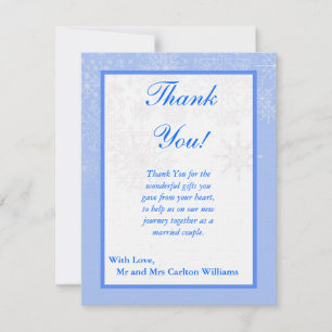 Carte de remerciement plate pour mariage Snowflake