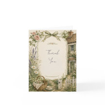 Carte de remerciement pliée Cottagecore Garden Tha