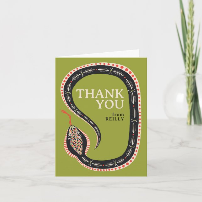 Carte de remerciement pliée pour l'anniversaire de (Devant)