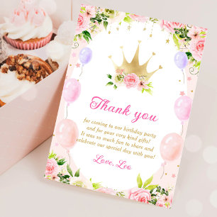 Carte de remerciement pour 1er anniversaire Couron