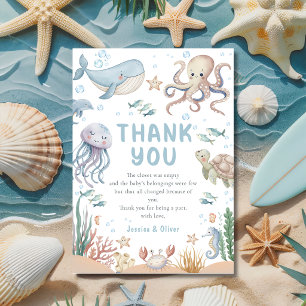 Carte de remerciement pour Baby Shower Animaux de 