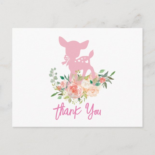 carte de remerciement pour baby shower avec bébé c (Devant)