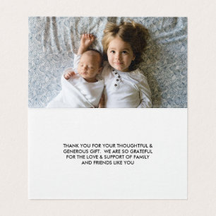 Carte de remerciement pour Baby Shower avec photo