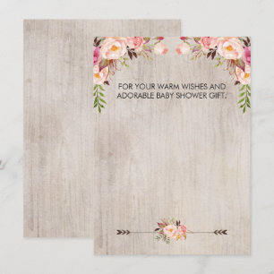 Carte de remerciement pour Baby Shower Bohème Rust