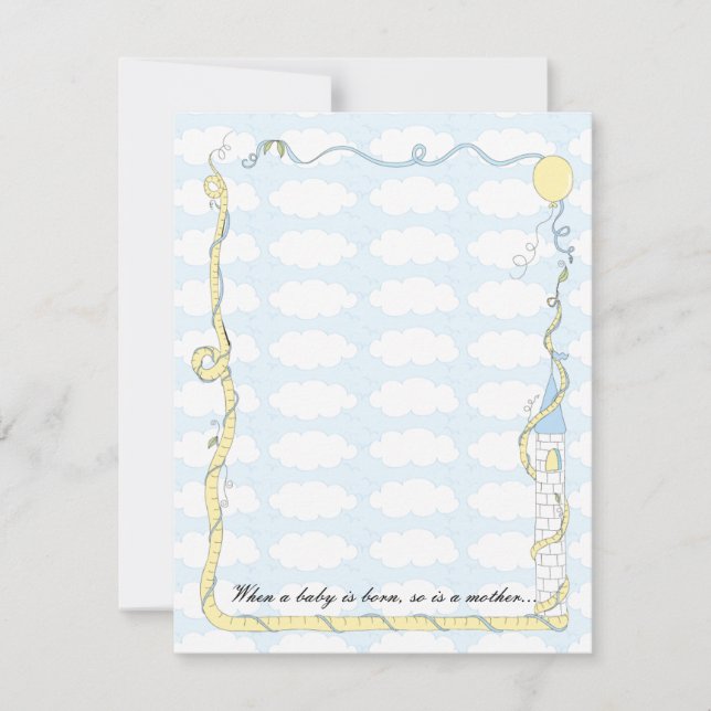 Carte de remerciement pour Baby Shower, Château ja (Devant)