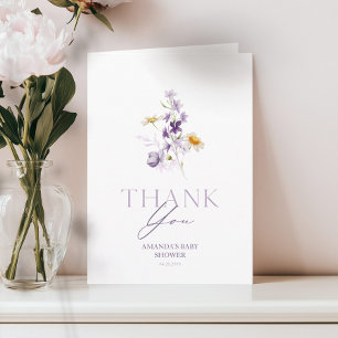 Carte de remerciement pour Baby Shower Floral