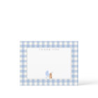 Carte de remerciement pour Baby Shower Gingham Che