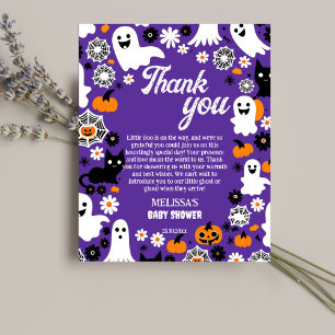 Carte de remerciement pour baby shower Halloween L