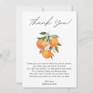 Carte de remerciement pour Baby Shower Little Cuti