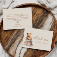 Carte de remerciement pour Baby Shower Ours en pel