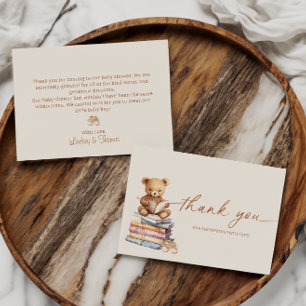 Carte de remerciement pour Baby Shower Ours en pel