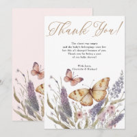 Carte de remerciement pour Baby Shower Petite Fill