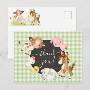 Carte de remerciement pour Baby Shower sur le thèm