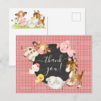 Carte de remerciement pour Baby Shower sur le thèm