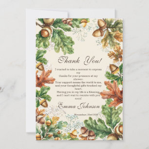 Carte de Remerciement pour Baby Shower sur le thèm