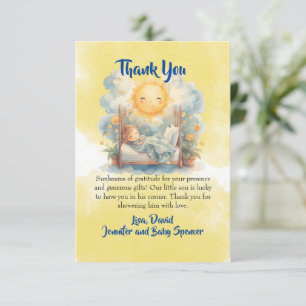 Carte de REMERCIEMENT pour Baby Shower "Voici veni