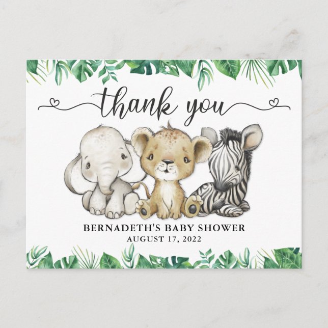Carte de remerciement pour Baby Shower Watercolor  (Devant)