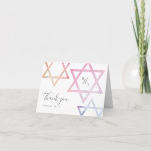 Carte de remerciement pour Bat Mitzvah à monogramm