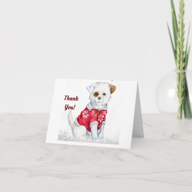 Carte de remerciement pour chien mignon (Devant)