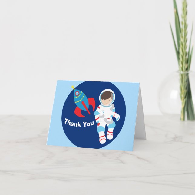 Carte de remerciement pour enfants avec astronaute (Devant)