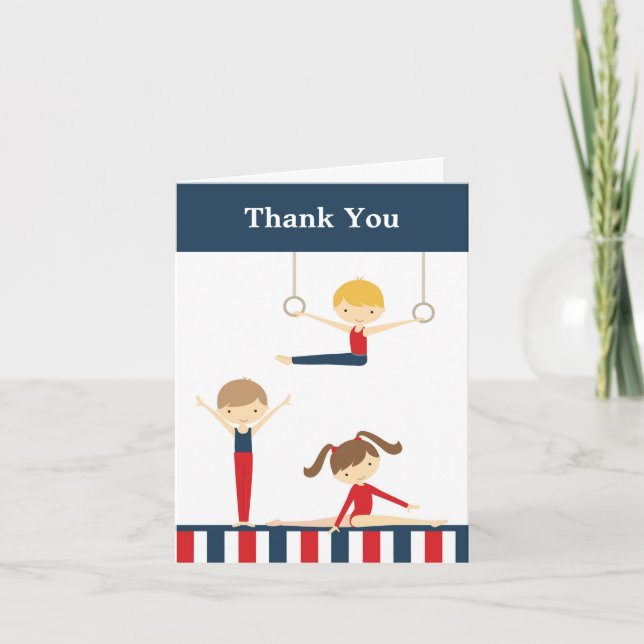Carte de remerciement pour enfants de gymnastique (Devant)
