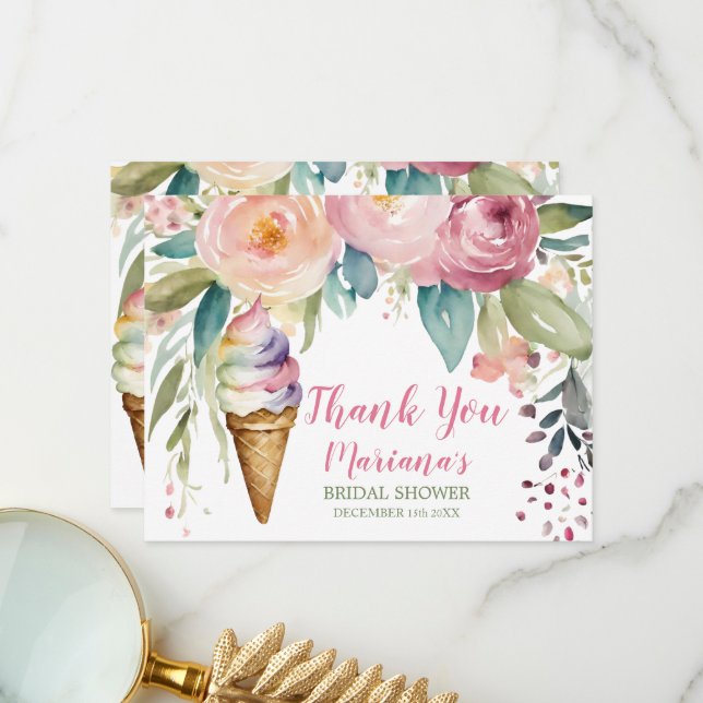 Carte de remerciement pour enterrement de vie de j (Devant/Arrière en situation)