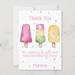 Carte de remerciement pour fête d'anniversaire ave