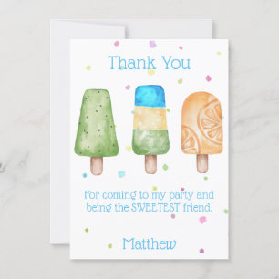 Carte de remerciement pour fête d'anniversaire gar