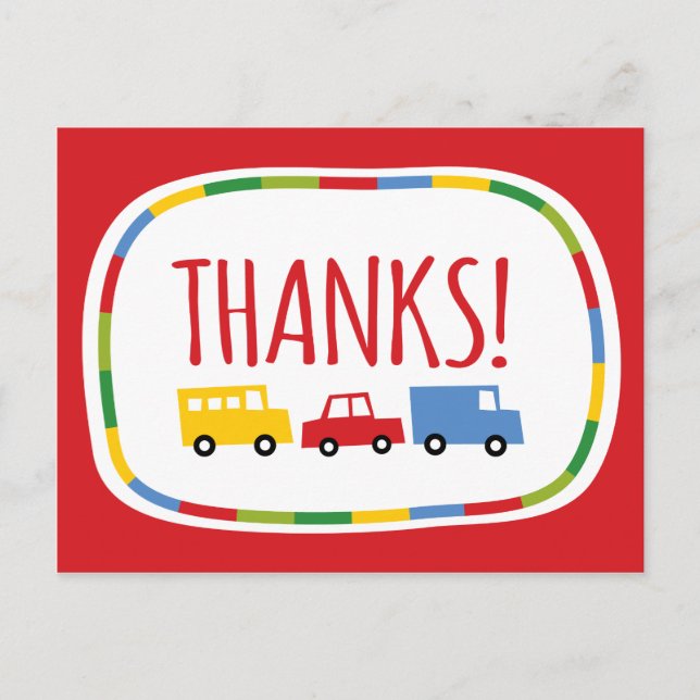 Carte de remerciement pour fête d'anniversaire gar (Devant)