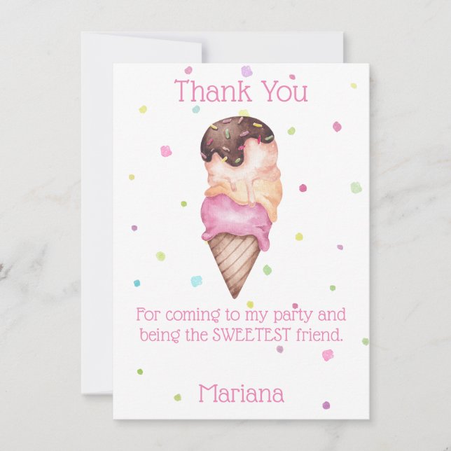 Carte de remerciement pour fête d'anniversaire Pin (Devant)