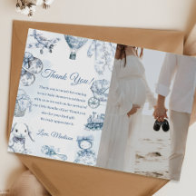 Carte de remerciement pour fête de baby shower Toi