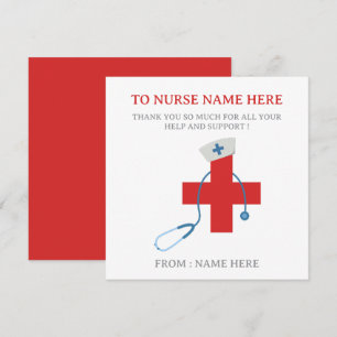 Carte de remerciement pour infirmière moderne