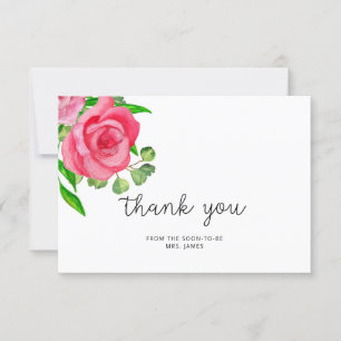 Carte de remerciement pour la baby shower de Rose